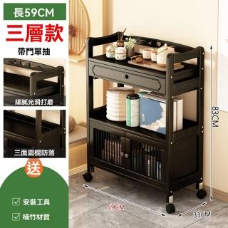 【G居室家具店】美容院推車 帶門帶抽帶輪款 楠竹材質(移動推車 推車置物架 收納架 置物架 預購15天)