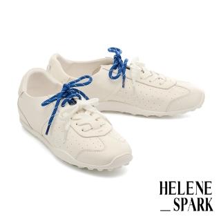 【HELENE SPARK】美式復古雙鞋帶牛皮厚底休閒鞋(白)