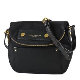 【MARC JACOBS】高密度尼龍磁吸釦翻蓋馬鞍包-黑色