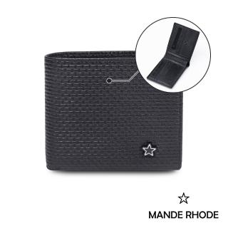 【MANDE RHODE 曼德羅德】真皮訂製編織紋短夾(86348-1)