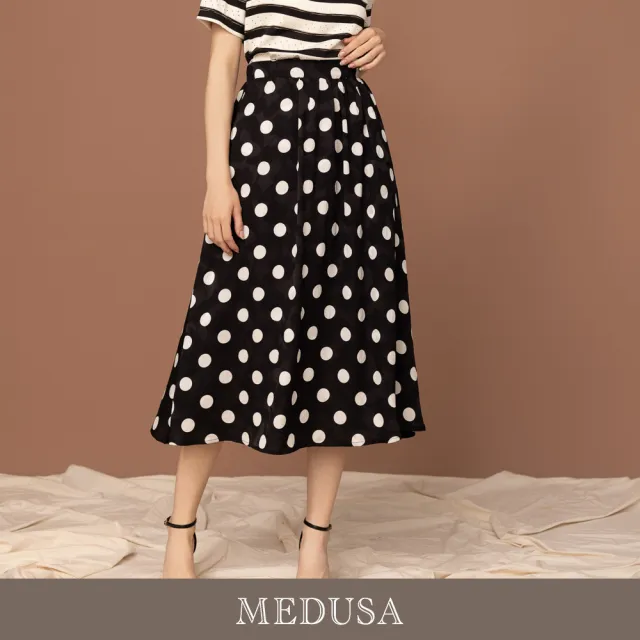 【MEDUSA 曼度莎】現貨-法式波點紋理長裙（M-XL）｜休閒裙 女長裙 夏季穿搭(601-5030C)