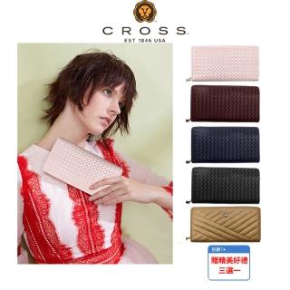 【CROSS】限量1折 頂級小牛皮小羊皮長夾皮夾 全新專櫃展示品(買一送一好禮 母親節/送禮/現貨)