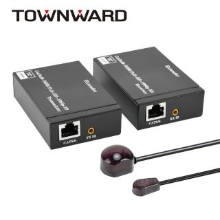 【TOWNWARD 大城科技】HDMI網路延長器 60M 附IR(HDMI轉RJ45 延伸器 CAT6 網路線 HDMI線 型號: HTR-6022)