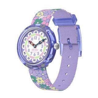 【Flik Flak】兒童錶 FLOWER FIELDS 兒童手錶 兒童禮物 瑞士錶 編織錶帶(31.85mm)