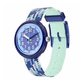 【Flik Flak】兒童錶 BRAID IN BLUE 兒童手錶 兒童禮物 瑞士錶 編織錶帶(31.85mm)
