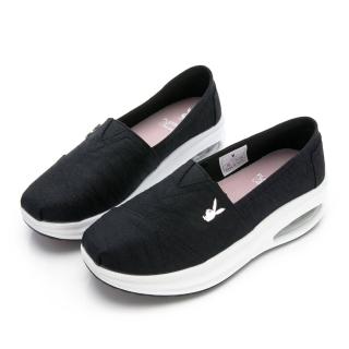 【PLAYBOY】PLAYBOY午後時光 輕甜休閒氣墊鞋-黑-PY1050