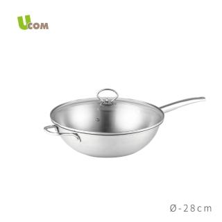 【瑞康屋UCOM】鍋匠系列MT25臺製複合金單柄炒鍋(28cm)