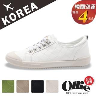 【OLLIE】韓國空運。四季皮革撞色4CM止滑免綁帶樂福鞋/版型偏小(72-1051/5色/現+預)