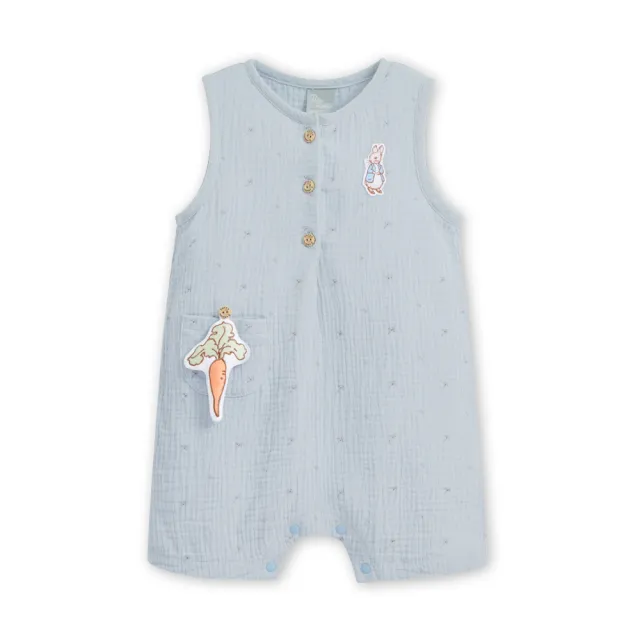 【奇哥】比得兔 嬰幼童裝 泡泡紗背心兔裝/連身衣 6-18個月(2色選擇)