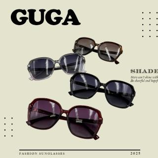 【GUGA】偏光淑女太陽眼鏡 大框水鑽款(透明漸層感 視野清晰 UV400抗紫外線)