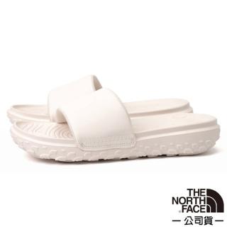 【The North Face】女 NEVER STOP CUSH SLIDE 品牌LOGO輕便拖鞋.沙灘鞋(8A99-WID 米白)