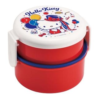 【Skater】三麗鷗 圓形雙層便當盒 附叉子 Hello Kitty 50週年