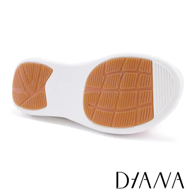【DIANA】質感羊皮皺褶交叉厚底拖鞋(粉色)