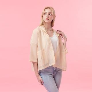【ICHE 衣哲】Cop.Copine法式寬鬆連帽七分袖上衣外套