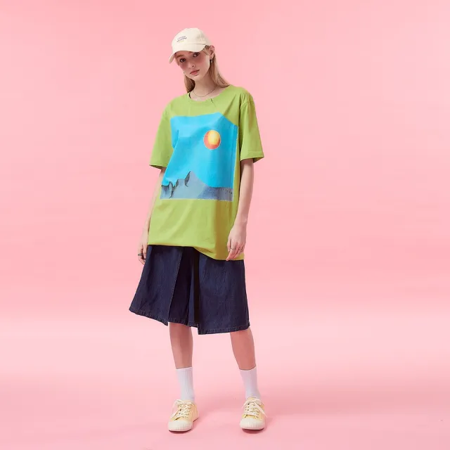 【ICHE 衣哲】Cop.Copine法式時尚休閒數位印花造型長版上衣