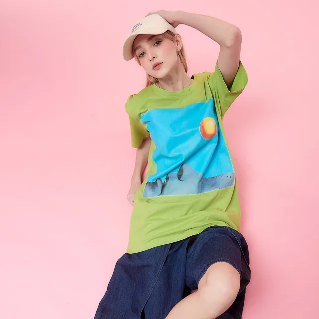 【ICHE 衣哲】Cop.Copine法式時尚休閒數位印花造型長版上衣