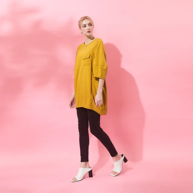 【ICHE 衣哲】Cop.Copine法式簡約繭型空氣感造型長版上衣洋裝(兩穿)