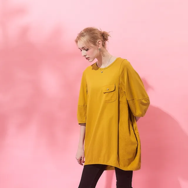 【ICHE 衣哲】Cop.Copine法式簡約繭型空氣感造型長版上衣洋裝(兩穿)