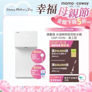【Coway】【純淨水極光】冰溫瞬熱智控桌上型飲水機 CHP-7211N(原廠安裝/贈前置軟水濾芯)