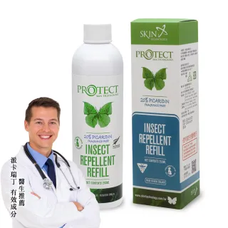 【紐西蘭Skin Technology】Protect 20% 派卡瑞丁 瑞斌8H長效防蚊 250ML(無香精/補充瓶)