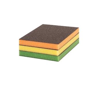 【BOSCH 博世】S473超耐久海綿砂紙 特細 細 適中 98x120x13mm 扁型砂紙三件套裝組