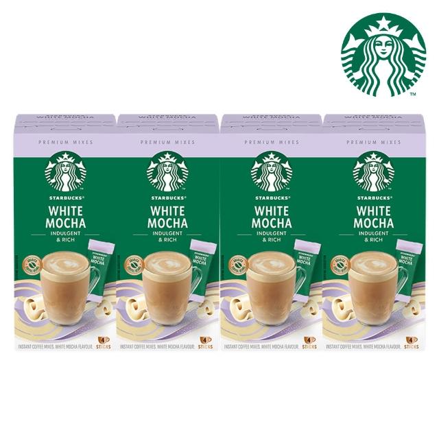 【STARBUCKS 星巴克】特選系列-白雪摩卡咖啡4盒組(共16入 口味任選；白雪摩卡/焦糖/香草)