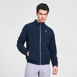 【Munsingwear】企鵝牌 男款藏青色輕薄彈性材質合身百搭款防潑水外套 MGVL6601