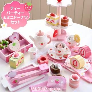 【Mother garden】木製玩具 迷你甜甜圈套組(家家酒玩具)