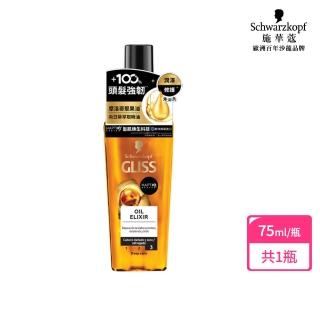 【Schwarzkopf 施華蔻】GLISS髮肌煥生潤澤髮油 75ml(受損髮/摩洛哥堅果油使用)