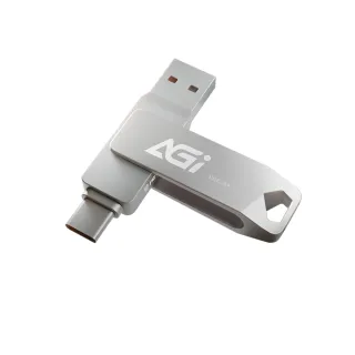 【AGI】UE138A 64GB 金屬雙頭隨身碟(USB 3.2｜Type-C & Type-A｜高速讀寫｜手機/筆電適用)