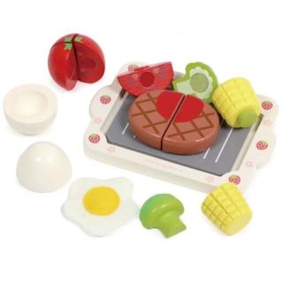 【Mother garden】木製玩具 漢堡排套組(家家酒玩具)