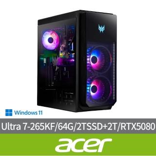 【Acer 宏碁】Ultra 7 RTX5080電競電腦(PO7-660/CU7-265KF/32G*2 DDR5/2T SSD+2T HDD/RTX5080/W11)