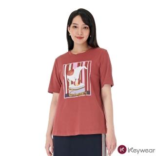 【KeyWear 奇威名品】馬戲團童趣圖案短袖上衣(共2色)