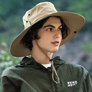 【LEEHER】男生/帽子/漁夫帽/大帽檐/遮陽帽/戶外帽/釣魚帽/防潑水/尼龍帽/登山帽/防紫外線