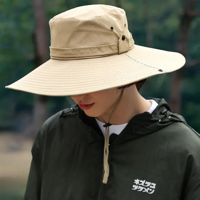 【LEEHER】男生/帽子/漁夫帽/大帽檐/遮陽帽/戶外帽/釣魚帽/防潑水/尼龍帽/登山帽/防紫外線