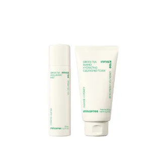 【INNISFREE】綠茶玻尿酸補水潔顏1+1組(噴霧150ml+潔面乳150g)