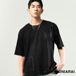 【BLUE WAY】男裝 都市遊俠納瓦霍落肩口袋 短袖 上衣-鬼洗