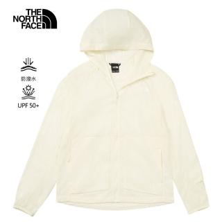 【The North Face 官方旗艦】北面女款米白色DWR防潑水防風外套｜8BWDQLI