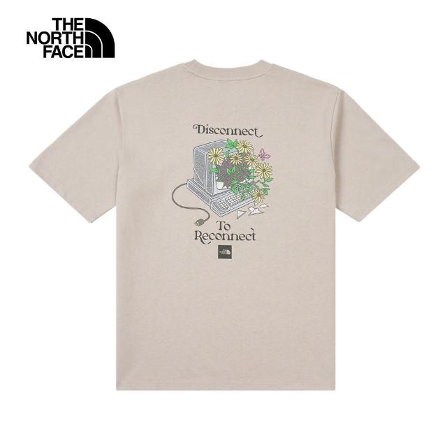 【The North Face 官方旗艦】北面UE男款灰色純棉大尺寸印花短袖T恤｜8C6R1OA
