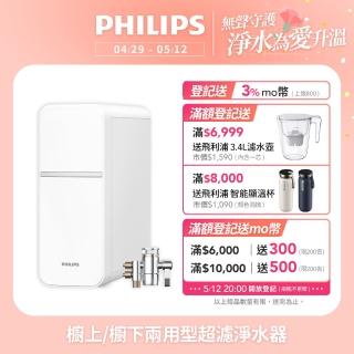 【Philips 飛利浦】櫥上/櫥下兩用型 可直飲超濾淨水器(AUT1211)