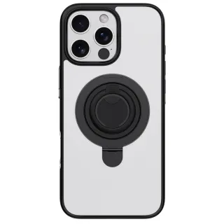 【DEVIA】iPhone 16 Pro Max支架指環扣 MagSafe 保護殼-黑色(PC硬殼+TPU軟邊+金屬磁力支架+矽膠指環扣)