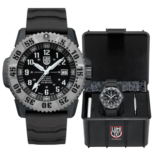 【LUMINOX 雷明時】MIL-SPEC 美國軍規腕錶瑞士錶雙錶帶禮盒組3351SET