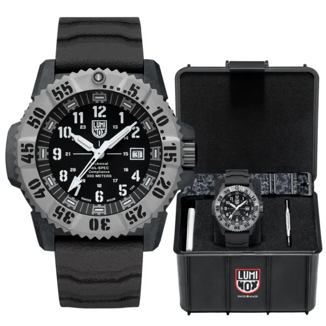 【LUMINOX 雷明時】MIL-SPEC 美國軍規腕錶瑞士錶雙錶帶禮盒組3351SET