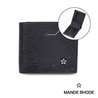 【MANDE RHODE 曼德羅德】母親節禮物 真皮訂製樹皮紋短夾(86342-1)