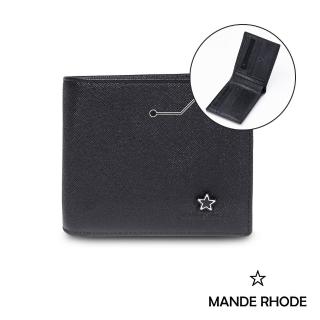 【MANDE RHODE 曼德羅德】真皮訂製十字紋短夾(86346-1)