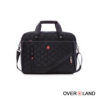 【OverLand】美式十字軍 - 格紋拼接公事包/電腦包/手提包(5793)