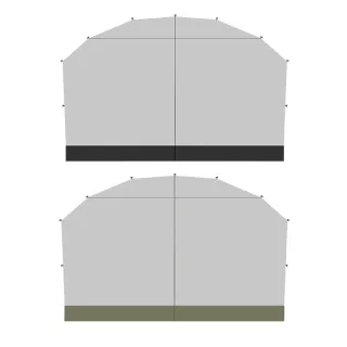 【山趣】ST-05 二代 穹頂天幕圍網2片裝(逐暮黑 風隱綠 露營 逐露天下)