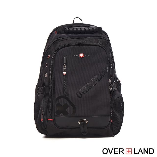 【OverLand】美式十字軍 - LOGO浮印機能筆電大容量後背包(30691)