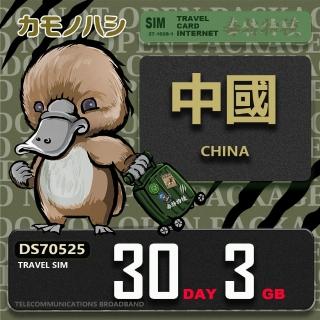 【platypus 鴨嘴獸】Travel Sim 中國 30天3GB 上網絡卡(中國 免翻牆 上網絡卡)
