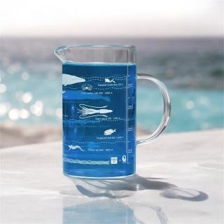 【Mr.sci 賽先生科學】海底生物分佈圖玻璃把手高燒杯(國立自然科學博物館聯名款)